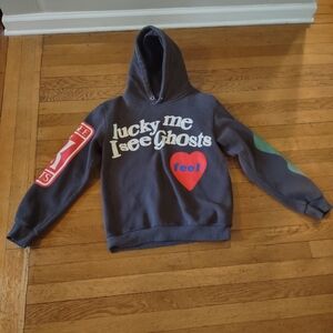 Kids See Ghosts Camp Flog Gnaw Hoodie Medium Grey Kanye Kid Cudi